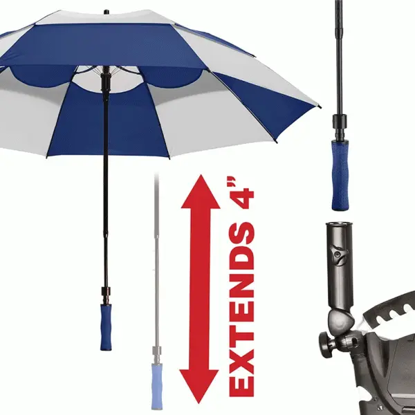 BAGBOY 62β VENTED DUAL CANOPY EXTENDING HANDLE GOLF UMBRELLA β BLUE - Image 2