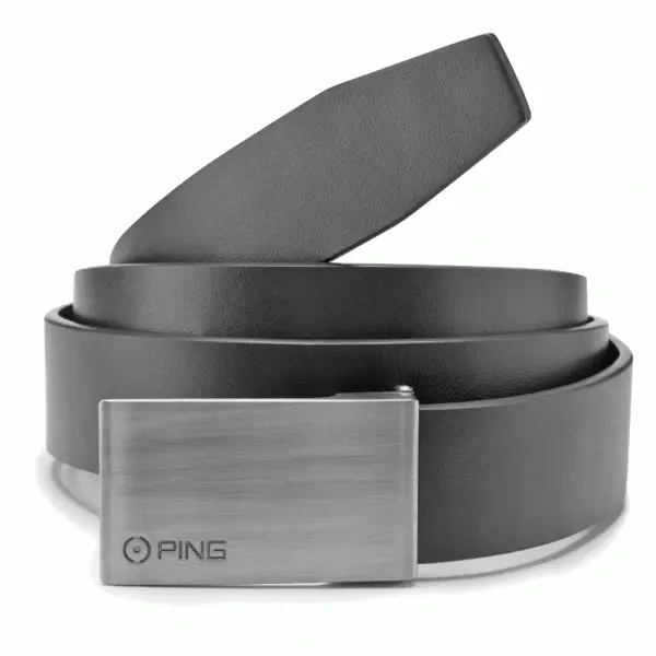 PING HUGHES LEATHER GOLF BELT β BLACK