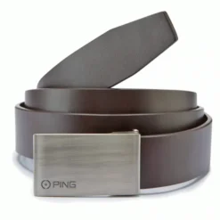 PING HUGHES LEATHER GOLF BELT – BROWN