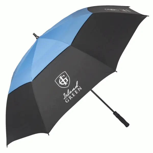 ISLAND GREEN VENTED GOLF UMBRELLA β BLACK / BLUE