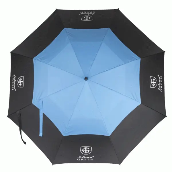ISLAND GREEN VENTED GOLF UMBRELLA β BLACK / BLUE - Image 2