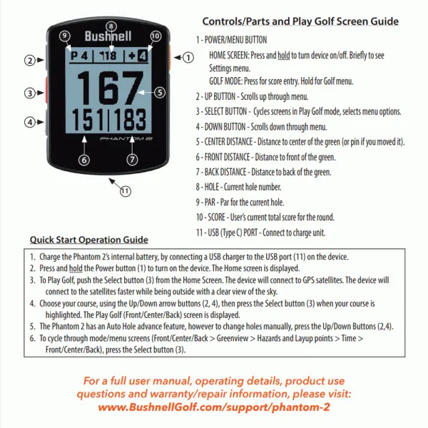 BUSHNELL PHANTOM 2 GOLF GPS β BLUE - Image 9