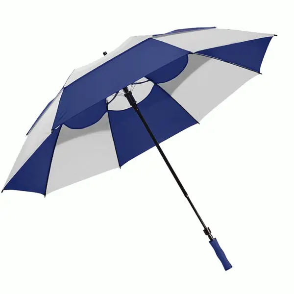 BAGBOY 62β VENTED DUAL CANOPY EXTENDING HANDLE GOLF UMBRELLA β BLUE